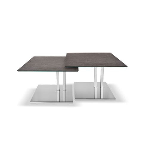 Tavolo d'appoggio contemporaneo - K525 KOLO - Ronald Schmitt Design - in legno / in vetro / in acciaio inossidabile spazzolato