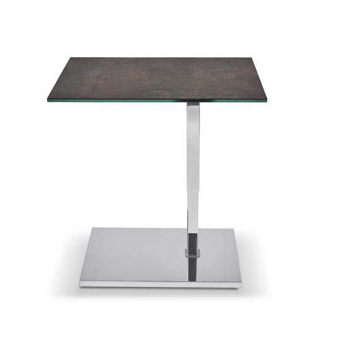 Tavolo d'appoggio contemporaneo - K529 KOLO - Ronald Schmitt Design - in legno / in vetro / in acciaio inossidabile spazzolato