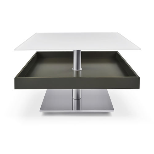 Tavolino basso contemporaneo - K468 JANUS - Ronald Schmitt Design - in vetro / in acciaio inossidabile / in ceramica