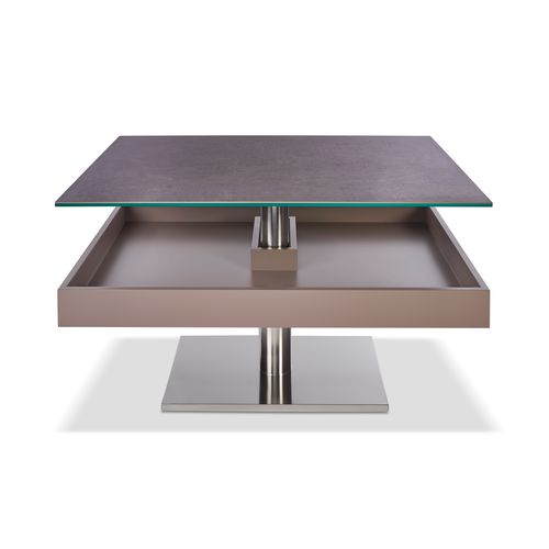 Tavolino basso contemporaneo - K471 JANAS - Ronald Schmitt Design - in vetro / in ceramica / rettangolare
