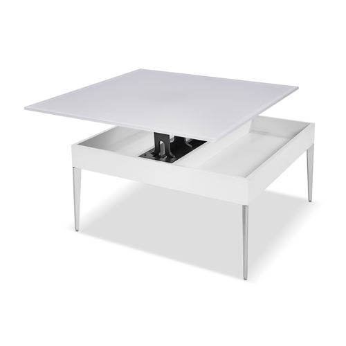 Tavolino basso contemporaneo - K 482 PLUTO - Ronald Schmitt Design - in MDF laccato / in vetro laccato / in metallo