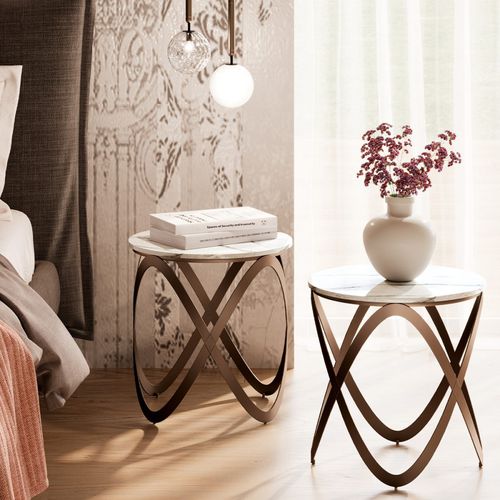 Tavolo d'appoggio contemporaneo - K900 CANDY - Ronald Schmitt Design - in vetro / in bronzo / in marmo