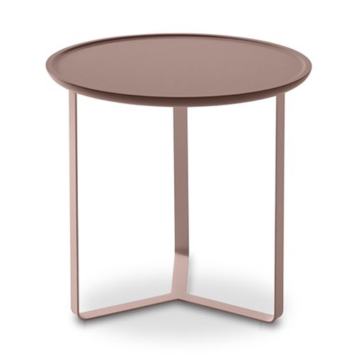 Tavolo d'appoggio contemporaneo - P345 COLOUR - Ronald Schmitt Design - in MDF laccato / con supporto in acciaio laccato / circolare