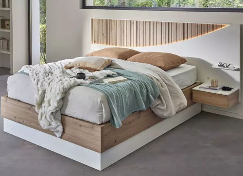Letto matrimoniale - OPALE - Meubles Célio - contemporaneo / con testiera / con base contenitore