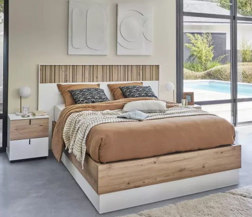 Letto matrimoniale - OPALE - Meubles Célio - contemporaneo / con cassetti / con scaffale integrato