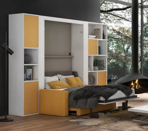 Letto a scomparsa - SMART - Meubles Célio - matrimoniale / contemporaneo / con scaffale integrato