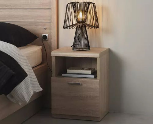 Comodino contemporaneo - MULTY - Meubles Célio - in melaminico / con supporto in legno / rettangolare
