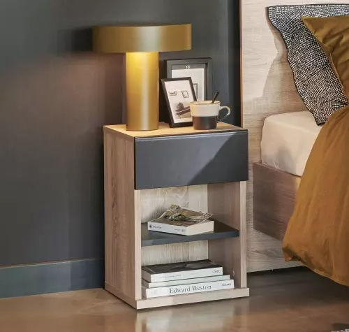 Comodino contemporaneo - FIRST - Meubles Célio - in melaminico / con supporto in legno / rettangolare