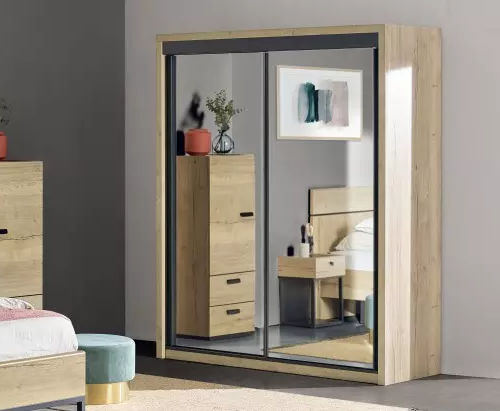 Armadio contemporaneo - EIFFEL - Meubles Célio - in melaminico / con porta scorrevole / a specchio
