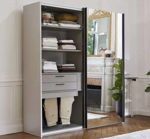 Armadio contemporaneo - TOSCANE - Meubles Célio - in melaminico / con porta scorrevole / a cassetti