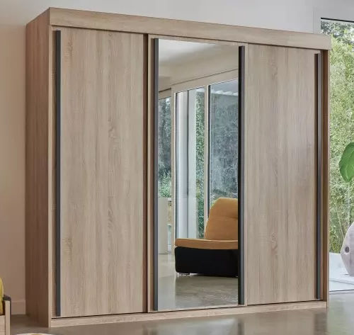 Armadio contemporaneo - FIRST - Meubles Célio - in melaminico / con porta scorrevole / a cassetti