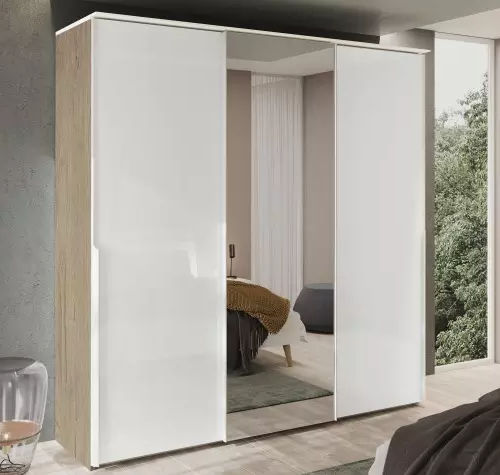 Armadio contemporaneo - BLOOM - Meubles Célio - in melaminico / con porta scorrevole / a specchio