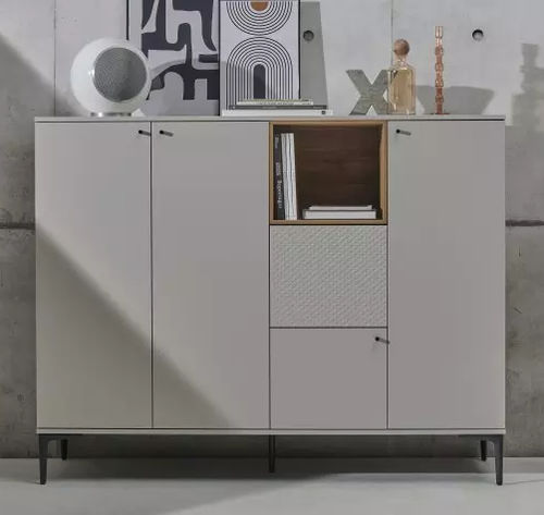 Credenza alta - PIGMENT - Meubles Célio - contemporanea / in alluminio anodizzato / in melaminico