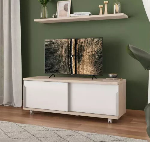 Mobile porta TV contemporaneo - SMART - Meubles Célio - 2 porte / con moderno rotelle / in melaminico