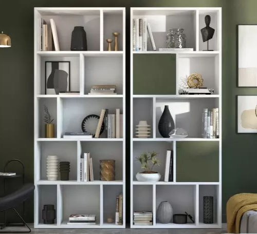 Libreria a muro - SMART - Meubles Célio - contemporanea / in melaminico / bianca