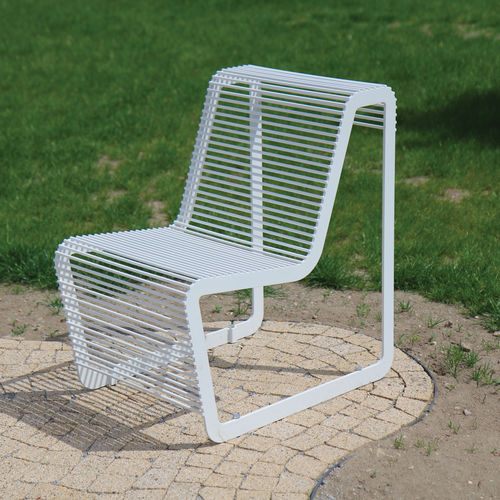 Chauffeuse contemporanea - LIMPIDO - mmcité street furniture - in acciaio galvanizzato / in acciaio galvanizzato / nera