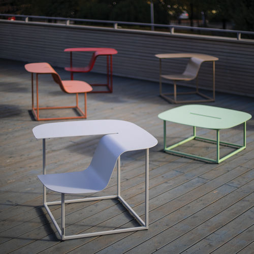 Sedia contemporanea - MANTA - mmcité street furniture - da esterno / in legno compensato / in alluminio