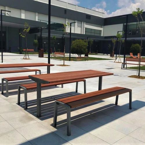 Tavolo da picnic contemporaneo - VERA SOLO - mmcité street furniture - in legno di latifoglie / in pino / in acciaio galvanizzato