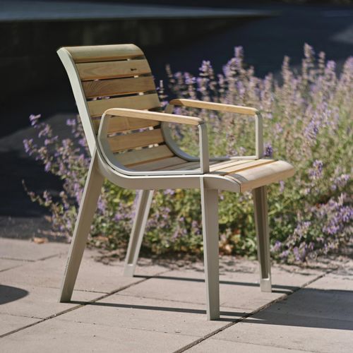 Poltrona urbana contemporanea - EMAU - mmcité street furniture - in legno esotico / in acciaio / in ghisa di alluminio