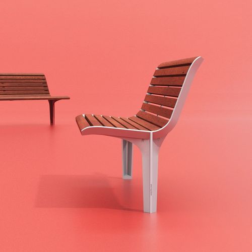 Poltrona urbana contemporanea - EMAU SOLO - mmcité street furniture - in legno / in acciaio galvanizzato / ergonomica