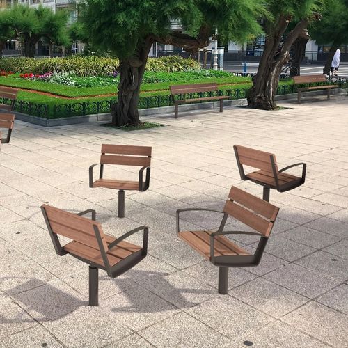 Poltrona urbana contemporanea - INTERVERA - mmcité street furniture - in legno / in acciaio galvanizzato / per spazi pubblici