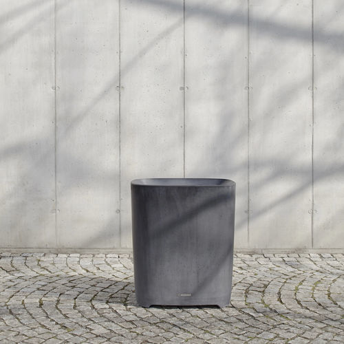 Portarifiuti pubblico - BETTER - mmcité street furniture - in acciaio galvanizzato / in calcestruzzo ad alte prestazioni / con portacenere integrato