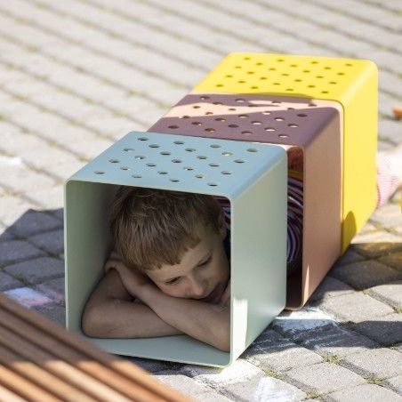 Sgabello contemporaneo - RADIUM - mmcité street furniture - in plastica / in metallo / in acciaio
