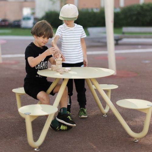 Tavolo design - ORBIT - mmcité street furniture - in alluminio / in acciaio / in acciaio inossidabile