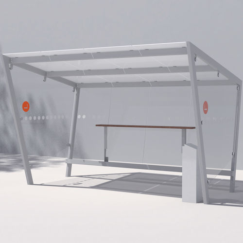Pensilina multifunzionale per spazi pubblici - EDGE - mmcité street furniture - per fumatori