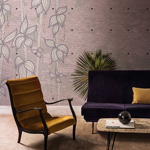 Carta da parati contemporanea - GROOMING - Wall&Deco - in vinile / con motivi floreali / aspetto tessuto