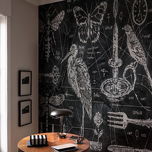 Carta da parati contemporanea - HERODIO - Wall&Deco - in vinile / con animali / monocromatica