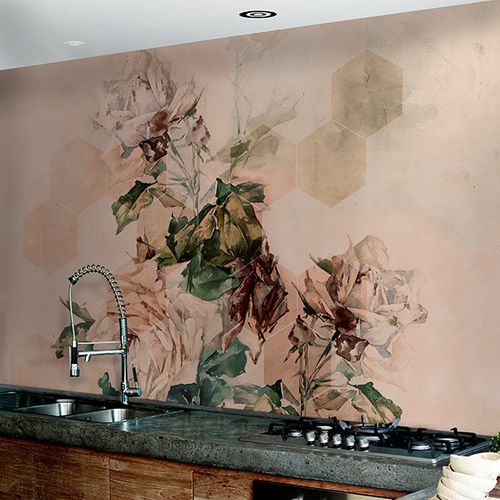 Carta da parati contemporanea - LE BON JARDINIER - Wall&Deco - in fibra di vetro / con motivi floreali / multicolore