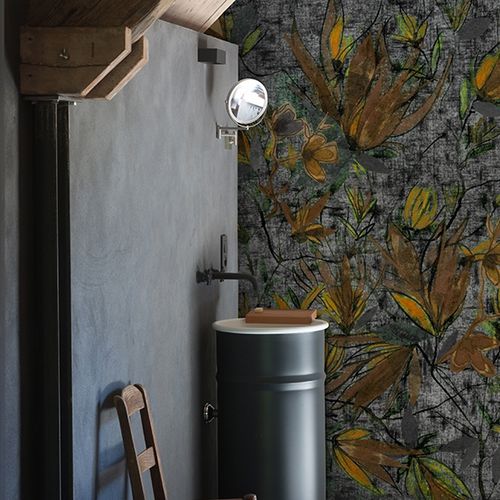 Carta da parati contemporanea - SAFRAN - Wall&Deco - in fibra di vetro / con motivi floreali / aspetto tessuto