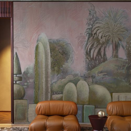 Carta da parati contemporanea - Giardino Utopico - Wall&Deco - in vinile / con motivi floreali / panoramica