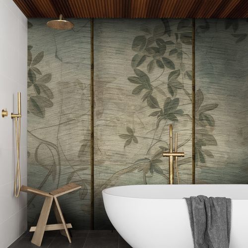 Carta da parati contemporanea - Allure - Wall&Deco - in fibra di vetro / con motivi floreali / aspetto tessuto