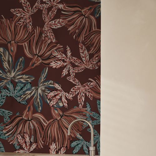 Carta da parati contemporanea - Se Son Fiori - Wall&Deco - in fibra di vetro / con motivi floreali / aspetto tessuto