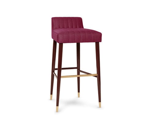 Sgabello da bar contemporaneo - Charlotte - MUNNA - in pelle / in tessuto / con supporto in legno laccato
