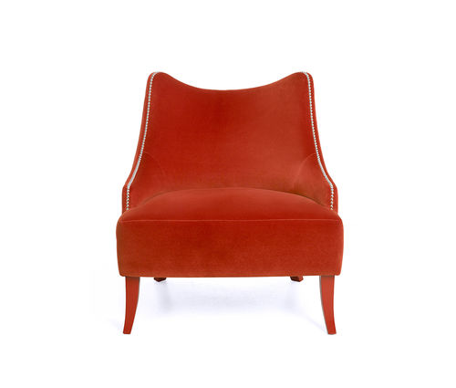 Poltrona classica - Becomes Me - MUNNA - in tessuto / in pelle / in legno massiccio