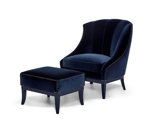 Poltrona classica - Heritage - MUNNA - in tessuto / in pelle / in legno massiccio