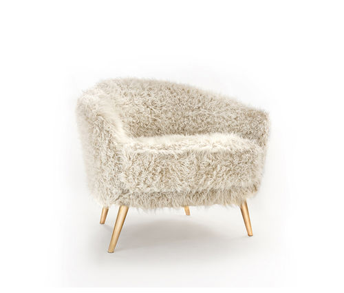 Poltrona contemporanea - Cutie - MUNNA - in tessuto / in pelle / in legno massiccio