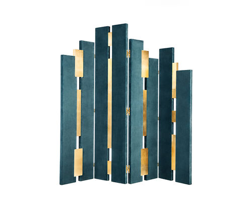 Paravento Art Deco - Empire - MUNNA - in legno / in tessuto / pieghevole