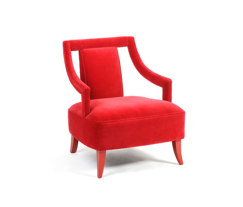 Poltrona classica - Corset - MUNNA - in tessuto / in pelle / in legno massiccio