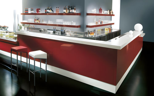 Bancone da bar - ART CAFÉ - De Blasi - in legno / in acciaio inossidabile / in marmo