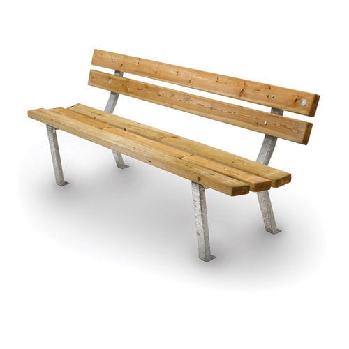 Panca per spazi pubblici classica - BOSCO - Dimo Group Srl - in legno / in acciaio galvanizzato / con schienale