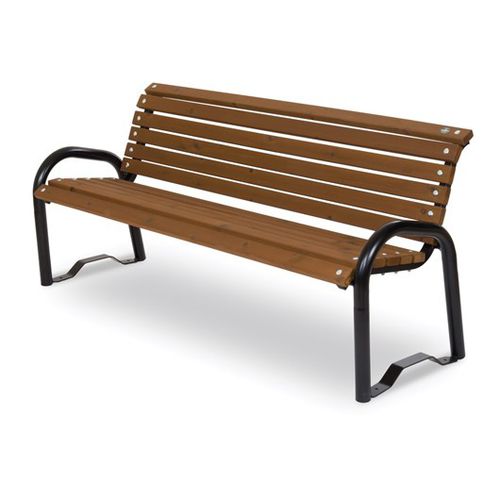 Panca per spazi pubblici contemporanea - TIFFANY - Dimo Group Srl - in legno / in acciaio galvanizzato / con schienale