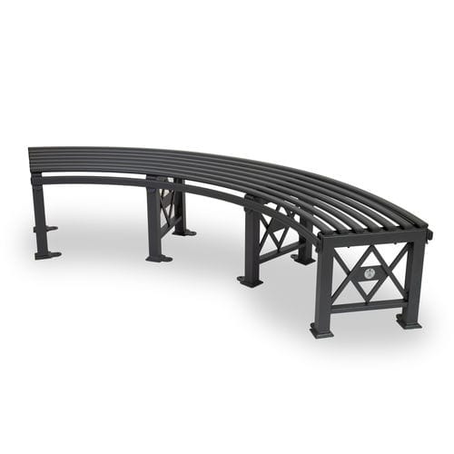 Panca per spazi pubblici classica - DEIMOS CURVED - Dimo Group Srl - in acciaio galvanizzato / in lamiera d'acciaio / senza schienale