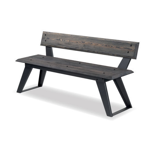 Panca per spazi pubblici classica - SAKÉ - Dimo Group Srl - in legno / in acciaio galvanizzato / con schienale