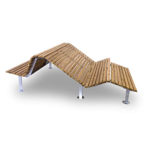 Panca per spazi pubblici contemporanea - COMFORT - Dimo Group Srl - in pino / in acciaio galvanizzato / con schienale