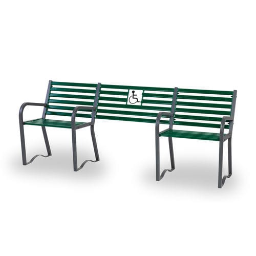 Panca per spazi pubblici contemporanea - COMPAGNIA    - Dimo Group Srl - in acciaio galvanizzato / con schienale / con braccioli
