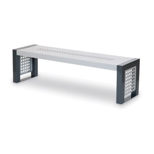 Panca per spazi pubblici contemporanea - EMPIRE RAL 7011/9006  - Dimo Group Srl - in acciaio galvanizzato / senza schienale / senza braccioli
